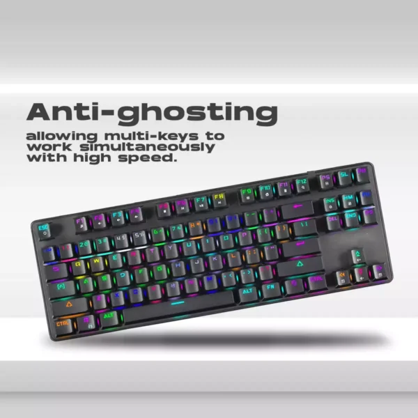Keyboard Black GameStop GS200 Full ARGB TKL Mechanical Gaming Keyboard Black