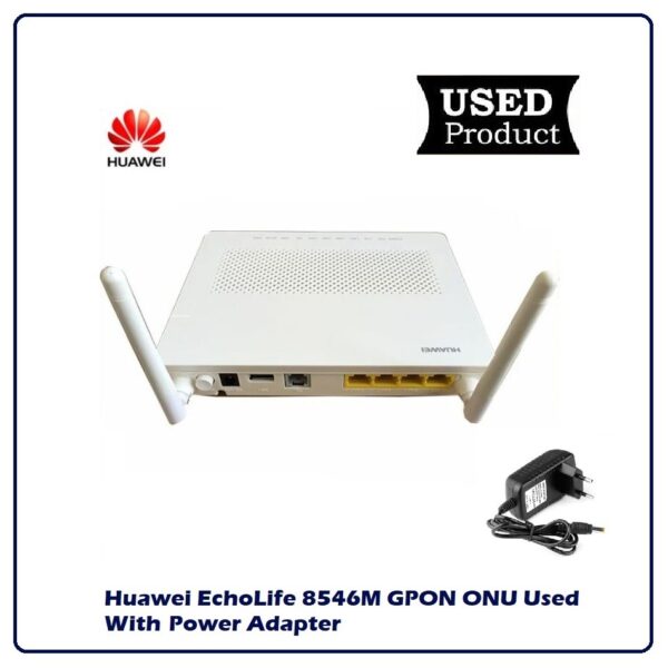 Huawei HG 8546M XPON Fiber Optic WiFi Router Used With Adapter