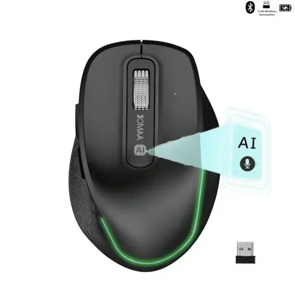 Black Shinco AI wireless rechargeable AI intelligent  Mouse
