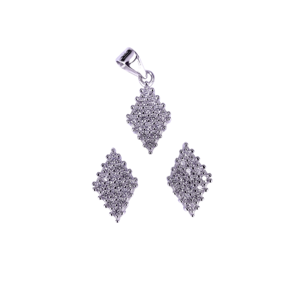 PST00110 – Cluster Set Diamond Shape Pendant Set