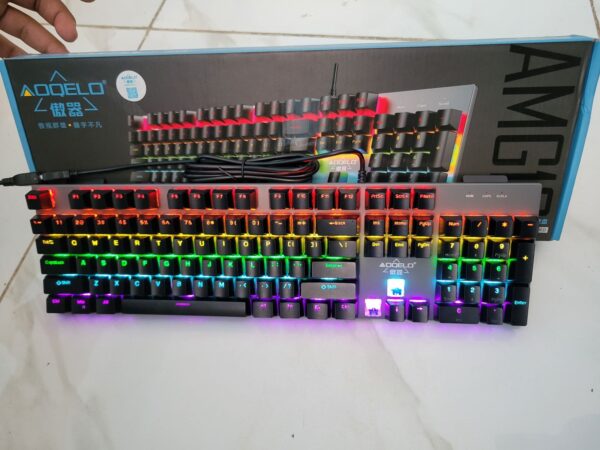 Aoqelo AMG110 Mechanical RGB Gaming Keyboard With Blue Switches NEW With Box