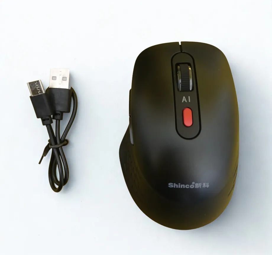 Black Shinco AI wireless rechargeable AI intelligent Mouse
