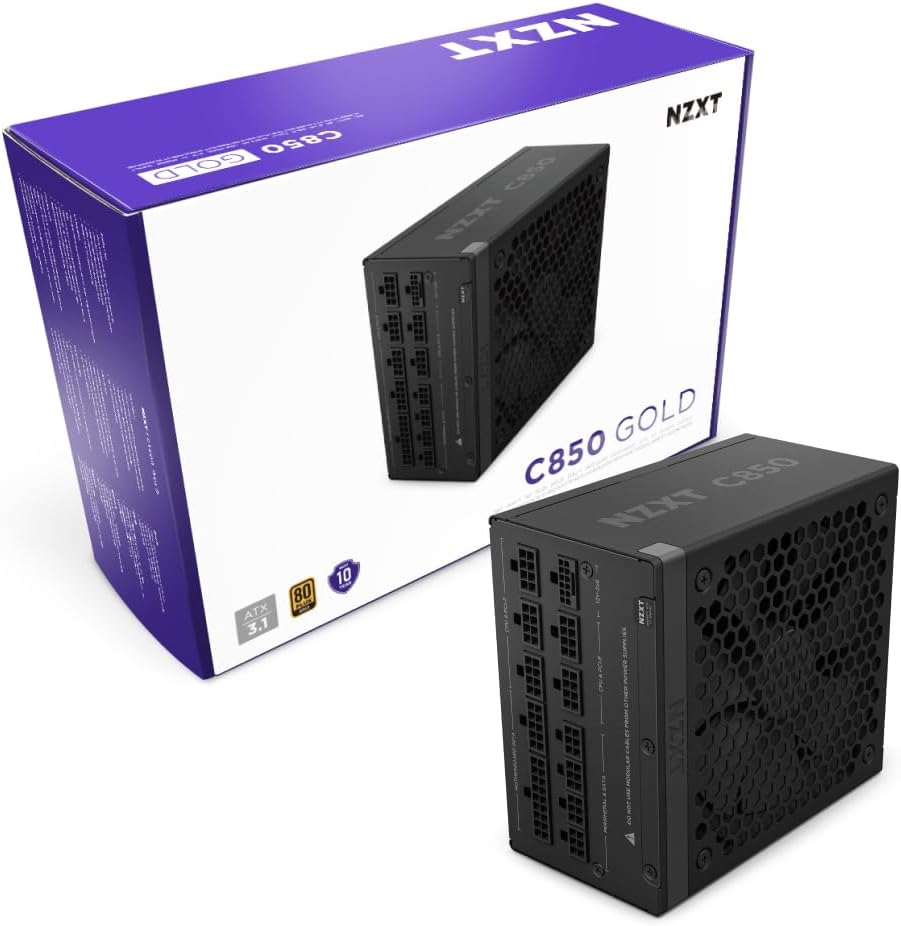 NZXT NP-C850M 850W Fully Modular Power Supply 80 Plus Gold Certified High-Efficiency PSU