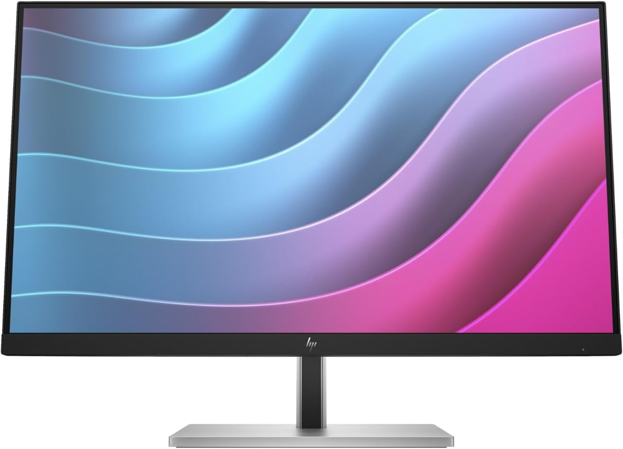23.8-Inch HP E24 G5 Full HD IPS Business Monitor,75 Hz,5 ms,Edge-to-Edge Design,HDMI + DisplayPort + USB Hub,Eye Ease,Flicker-Free