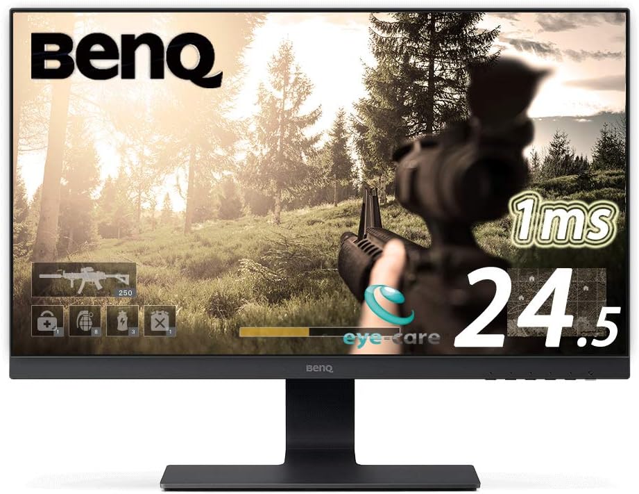 25″ Inch BenQ GL2580HM Full HD LED Monitor 2 ms, HDMI, Slim Bezel, Built-in Speakers, Eye-Care, Flicker-Free
