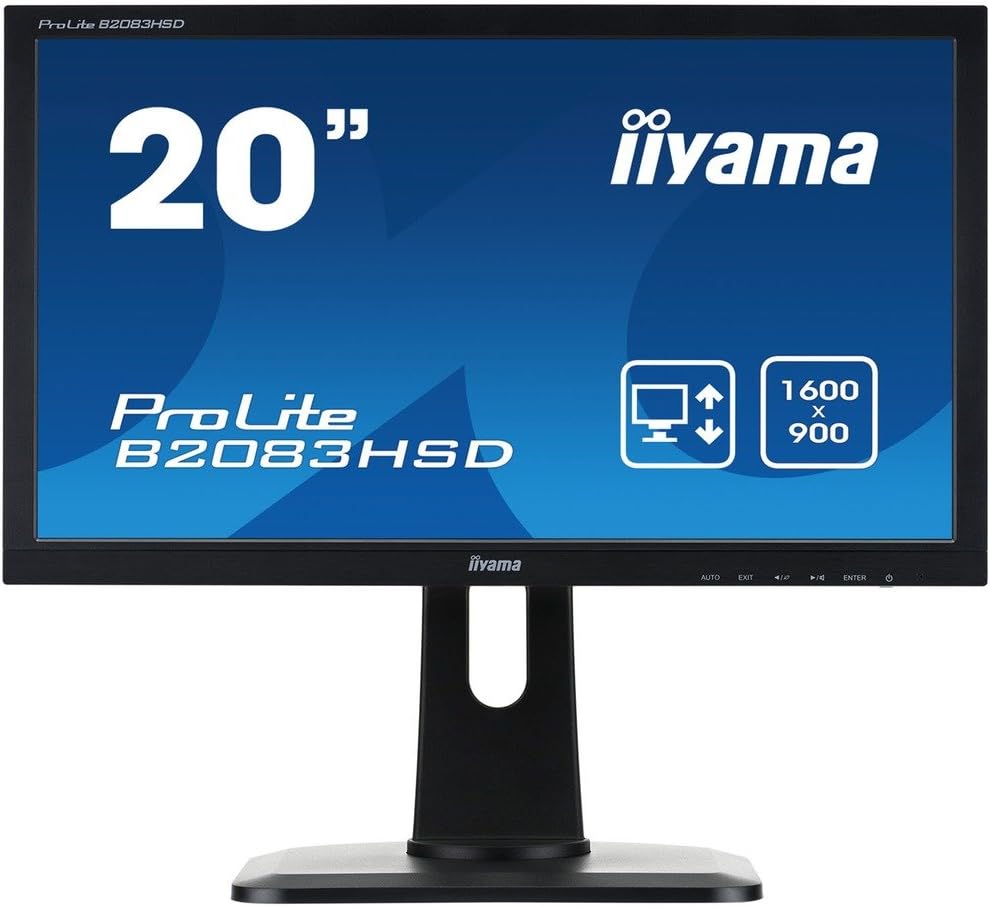 20″ Inches Iiyama ProLite PN2083H LED Full HD HDMI VGA 5ms Flicker-Free BlueLight Reducer Black