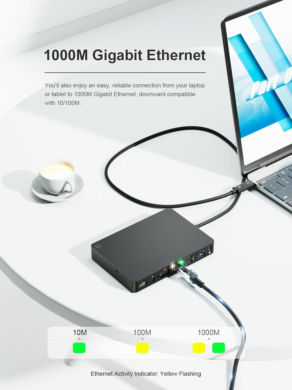 Dell WD15 Monitor Dock ? 4K USB-C Docking Station, HDMI + Mini DisplayPort + VGA + Ethernet + Audio Ports, Power Delivery up to 130W, without Adopter - Image 3