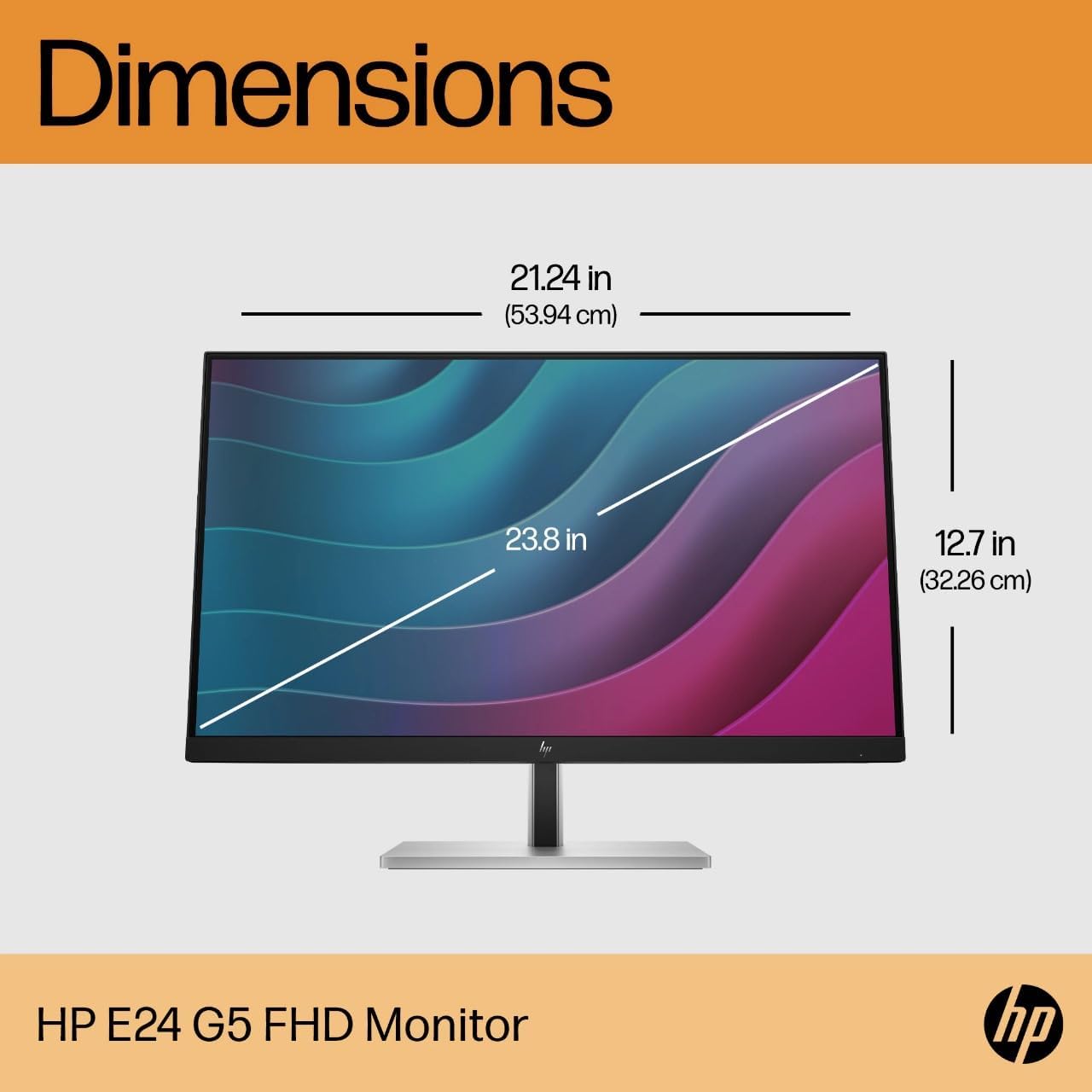 23.8-Inch HP E24 G5 Full HD IPS Business Monitor,75 Hz,5 ms,Edge-to-Edge Design,HDMI + DisplayPort + USB Hub,Eye Ease,Flicker-Free - Image 8