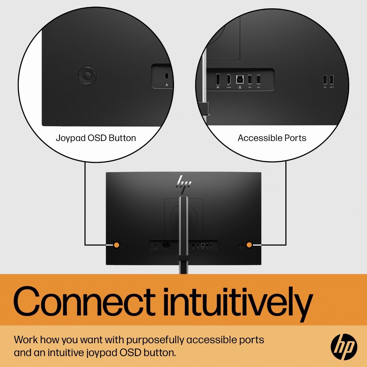 23.8-Inch HP E24 G5 Full HD IPS Business Monitor,75 Hz,5 ms,Edge-to-Edge Design,HDMI + DisplayPort + USB Hub,Eye Ease,Flicker-Free - Image 7