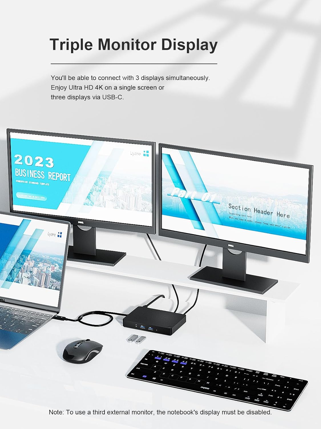 Dell WD15 Monitor Dock ? 4K USB-C Docking Station, HDMI + Mini DisplayPort + VGA + Ethernet + Audio Ports, Power Delivery up to 130W, without Adopter - Image 5