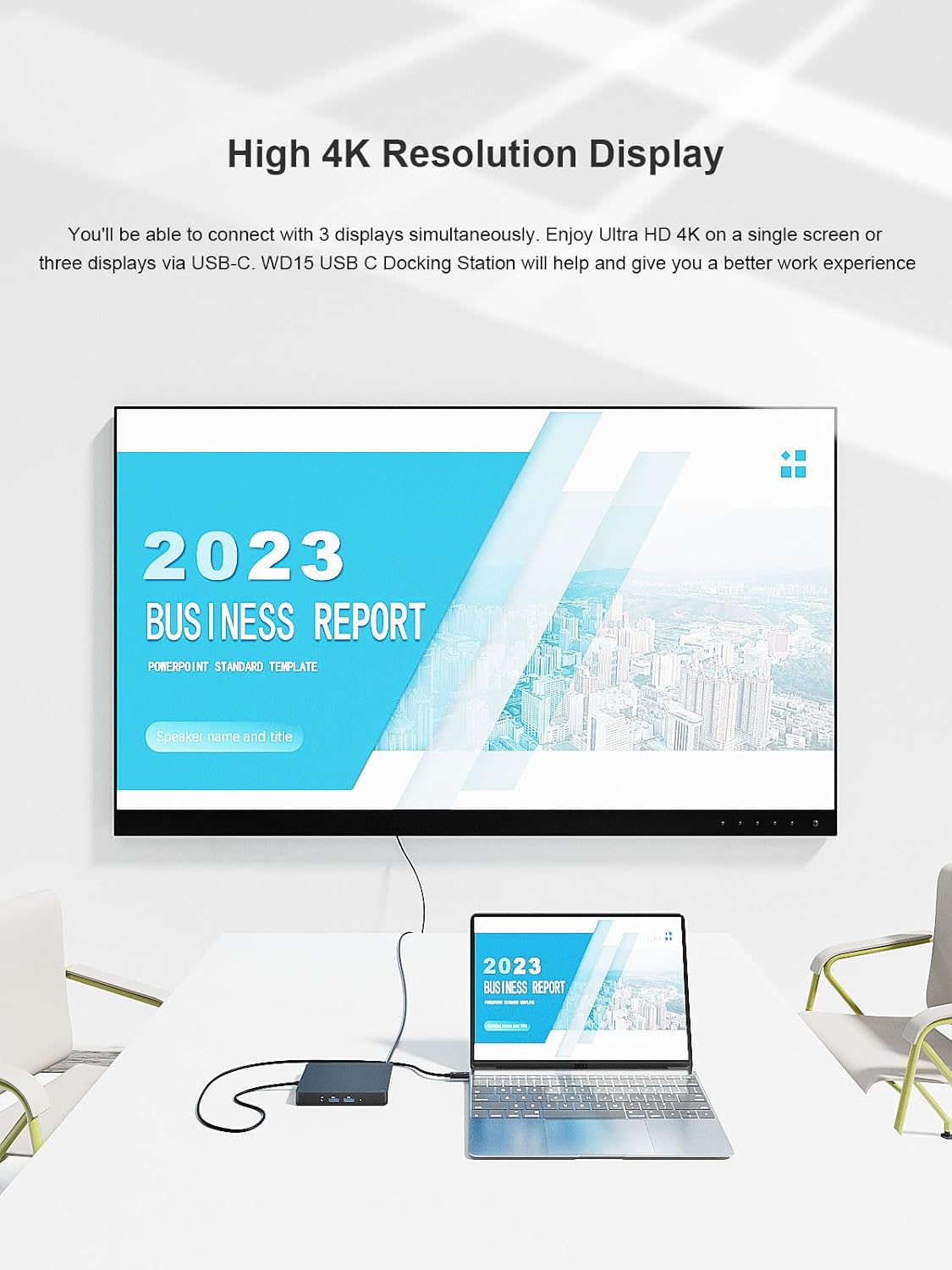 Dell WD15 Monitor Dock ? 4K USB-C Docking Station, HDMI + Mini DisplayPort + VGA + Ethernet + Audio Ports, Power Delivery up to 130W, without Adopter - Image 4
