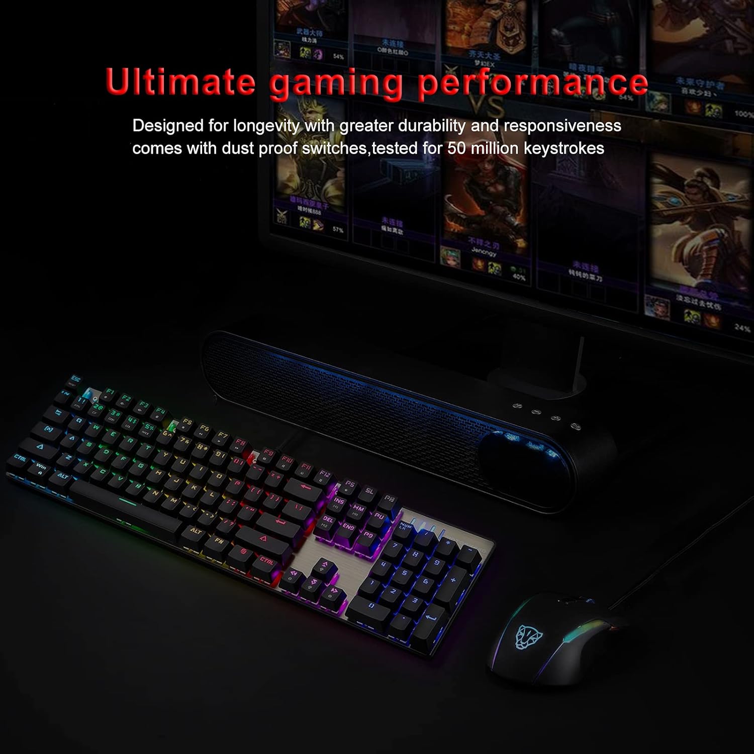 MOTOSPEED CK104 RGB Mechanical Gaming Keyboard with Outemu Red Switches - Image 6