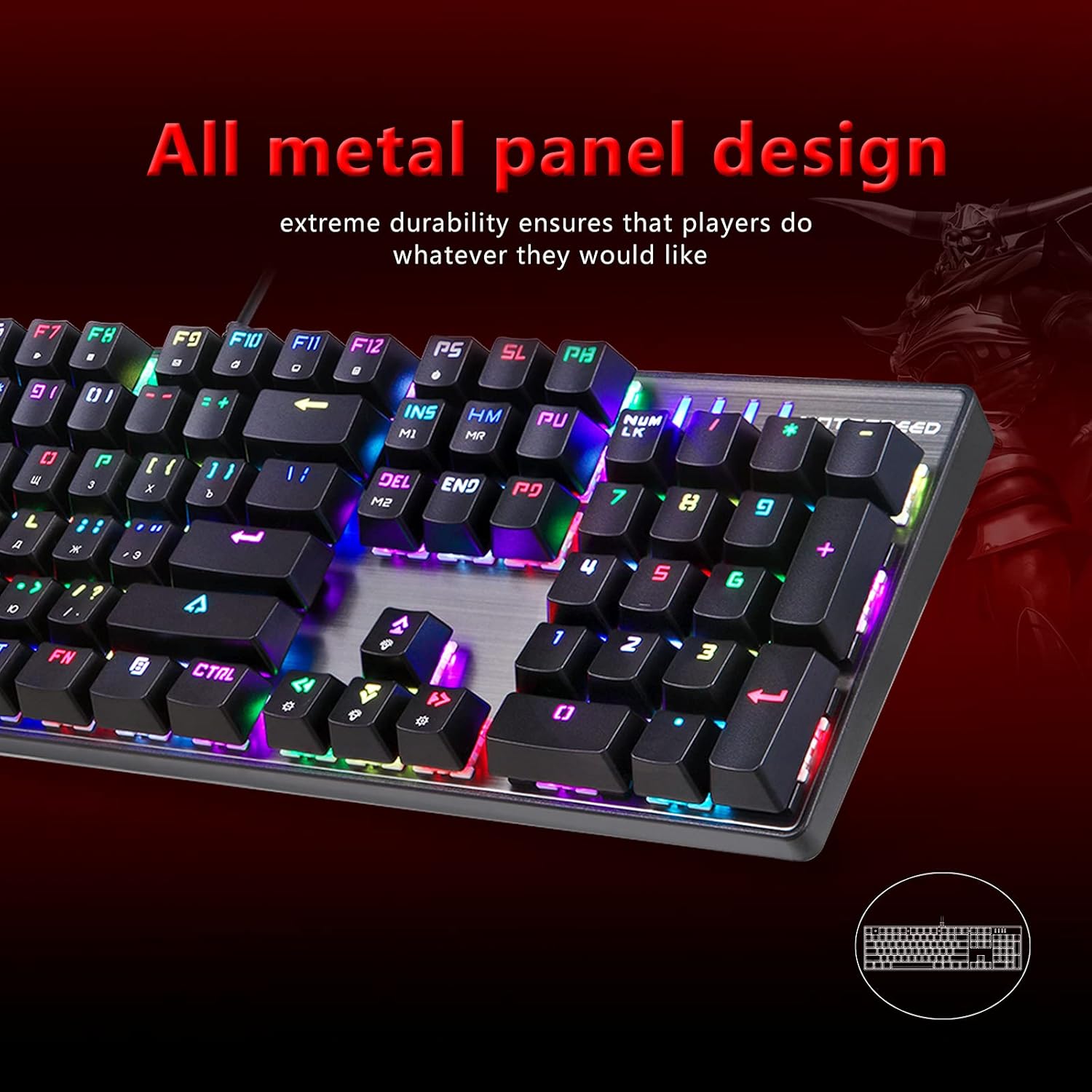 MOTOSPEED CK104 RGB Mechanical Gaming Keyboard with Outemu Red Switches - Image 3