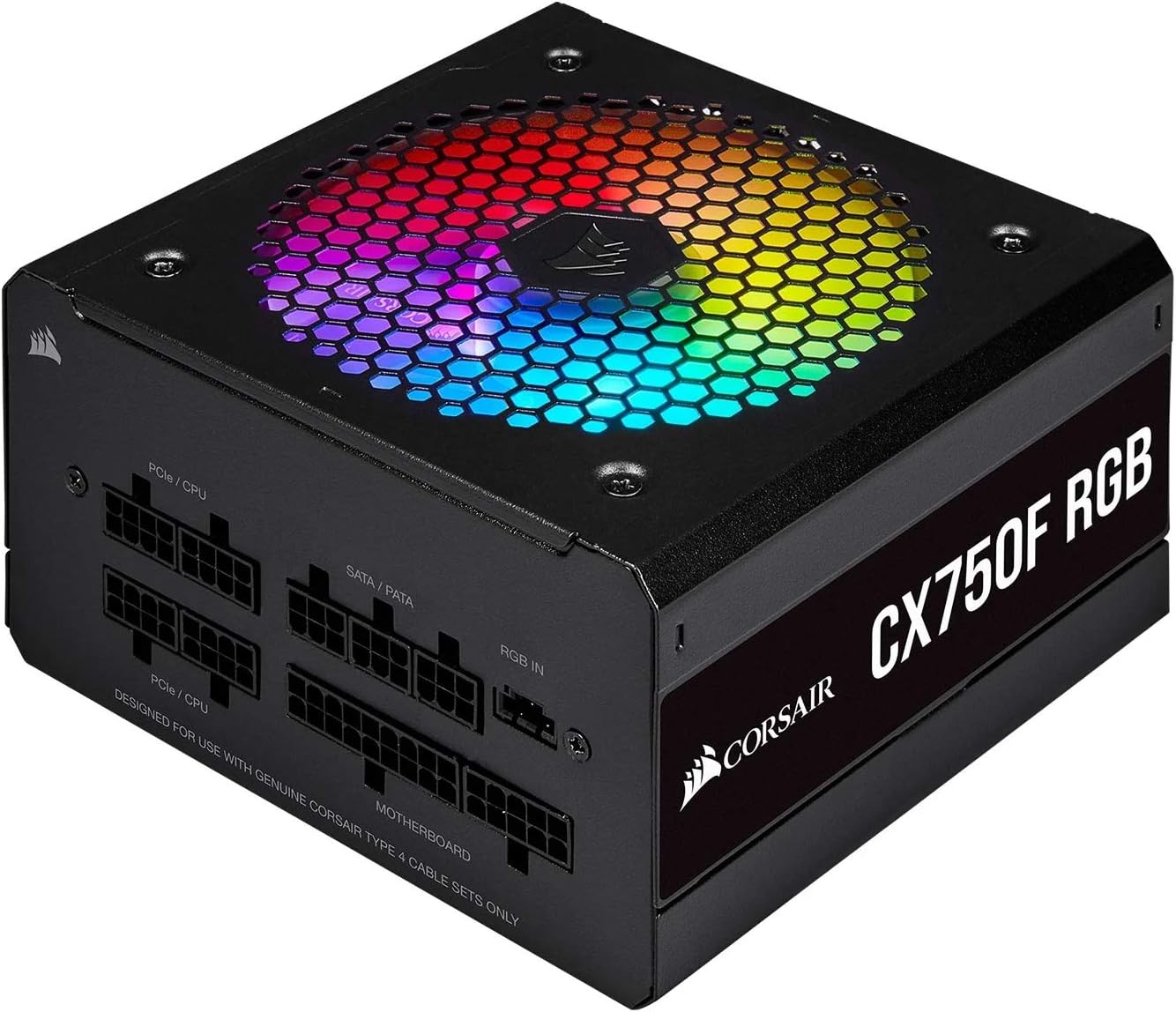 Corsair CX 750 F RGB 750W Fully Modular Power Supply 80 Plus Bronze Certified with Customizable RGB Lighting