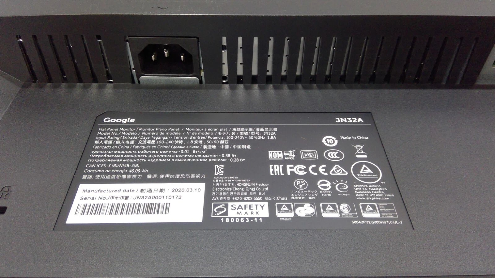 32″ Inches Google JN32A Borderless IPS 4K USB-C HDMI 5ms HDR Speakers - Image 3