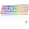 Keyboard White Tezarre TK-63 Pro Wireless Bluetooth Mechanical Gaming Keyboard White Gateron Brown Switches